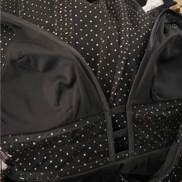 NWT Blondie Nights by Stacy Sklar Elegant mesh Black Polka Dot Dress, US0 - Picture 9 of 10